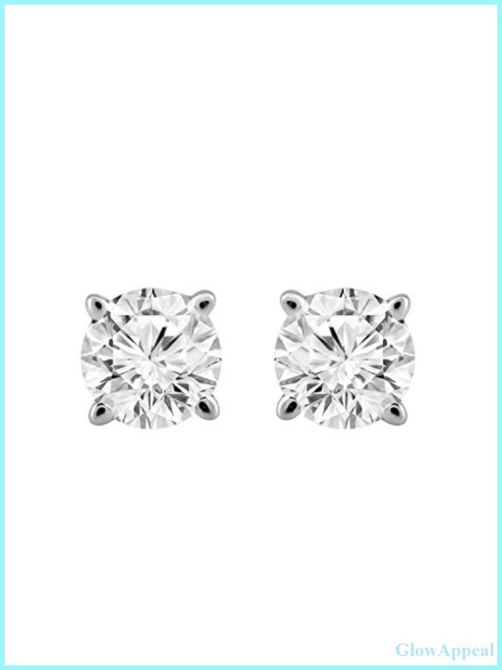 14K White Gold 1/3 Cttw Natural Round Diamond Stud Earrings